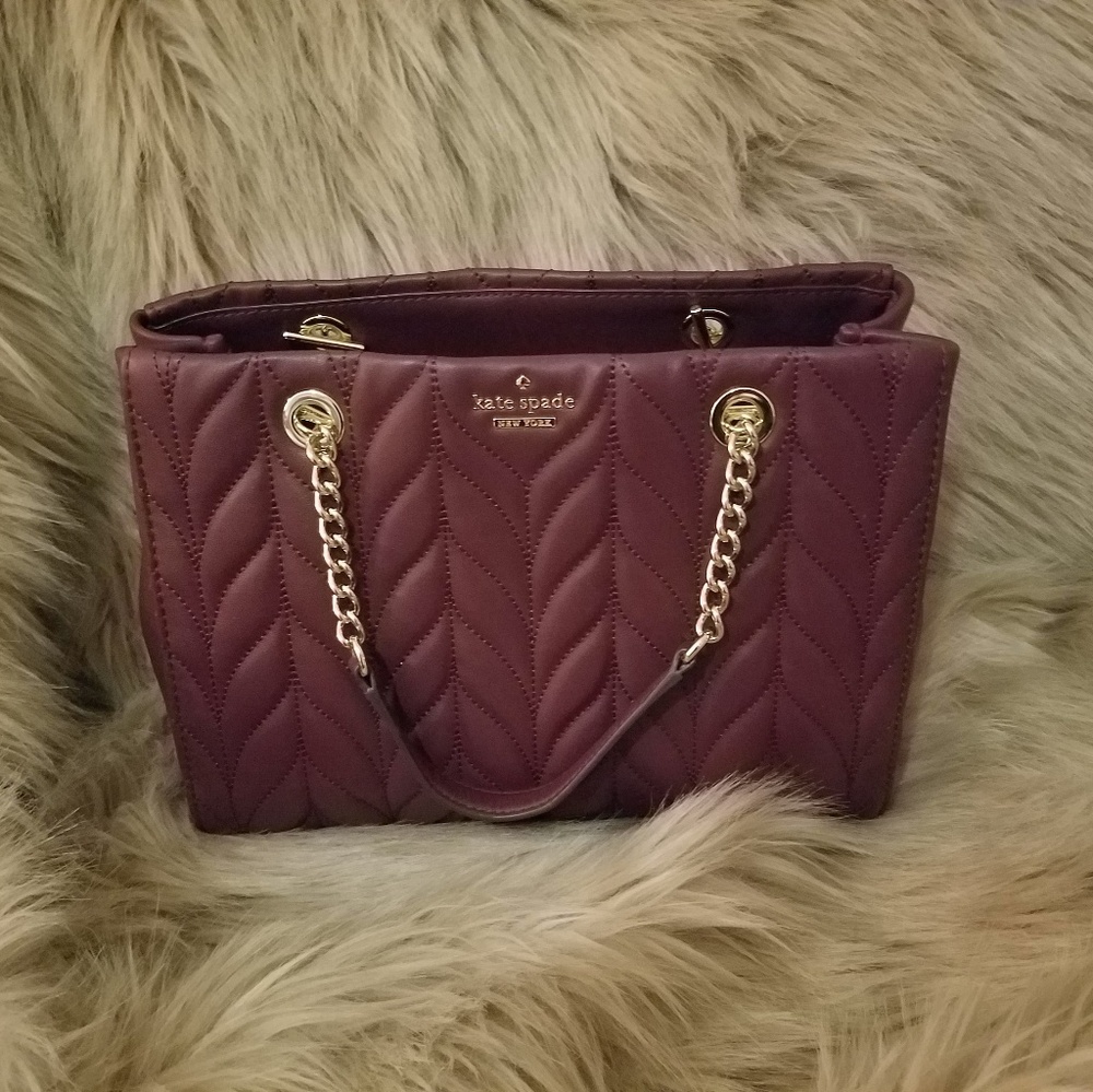 Kate Spade Purse NWT - meena quilted deep plum